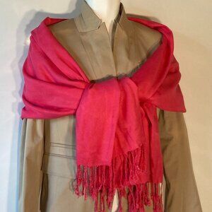 World Market Hot Pink oversized scarf or wrap 33" x 84" Modern Bright Party